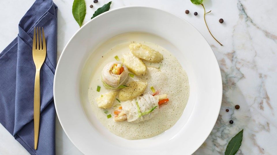 Závitky ze pstruha s tvarohovými gnocchi