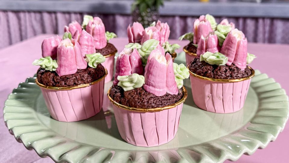 Cupcakes s kytičkami pro maminku
