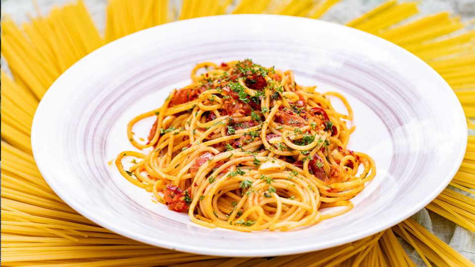 Spaghetti aglio, olio, peperoncino e ‘nduja