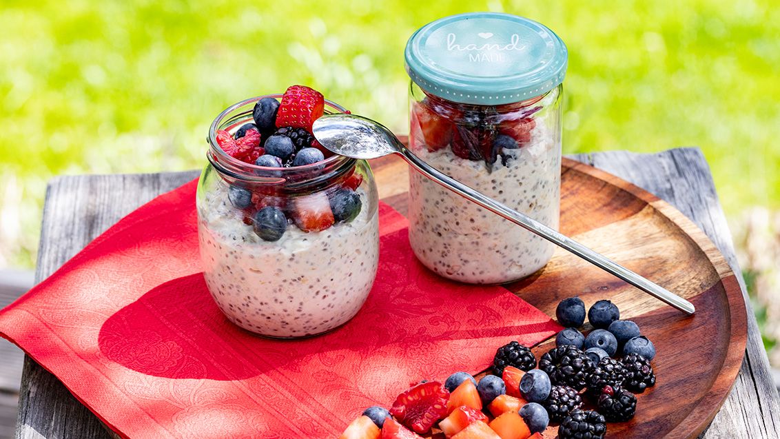 Overnight oats s ovocem
