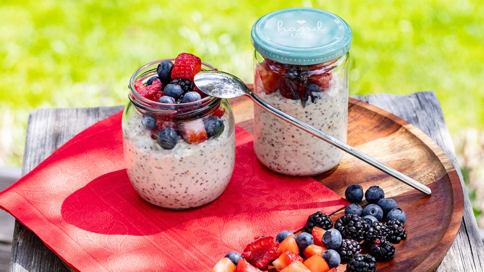 Overnight oats s ovocem