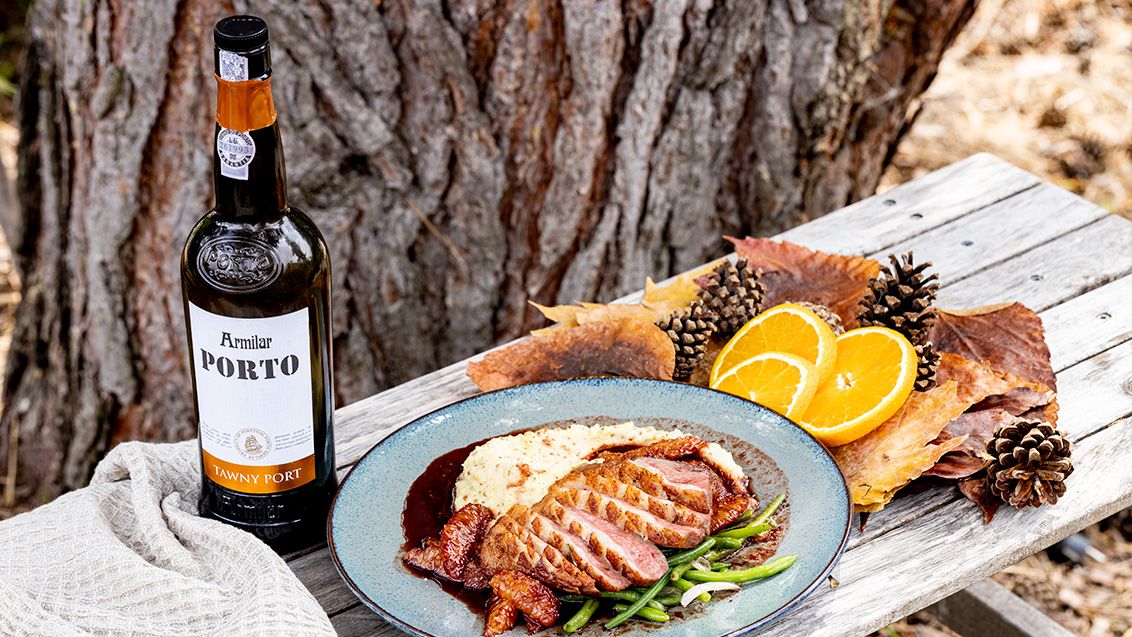 Husí prsa s pomeranči a fazolkami