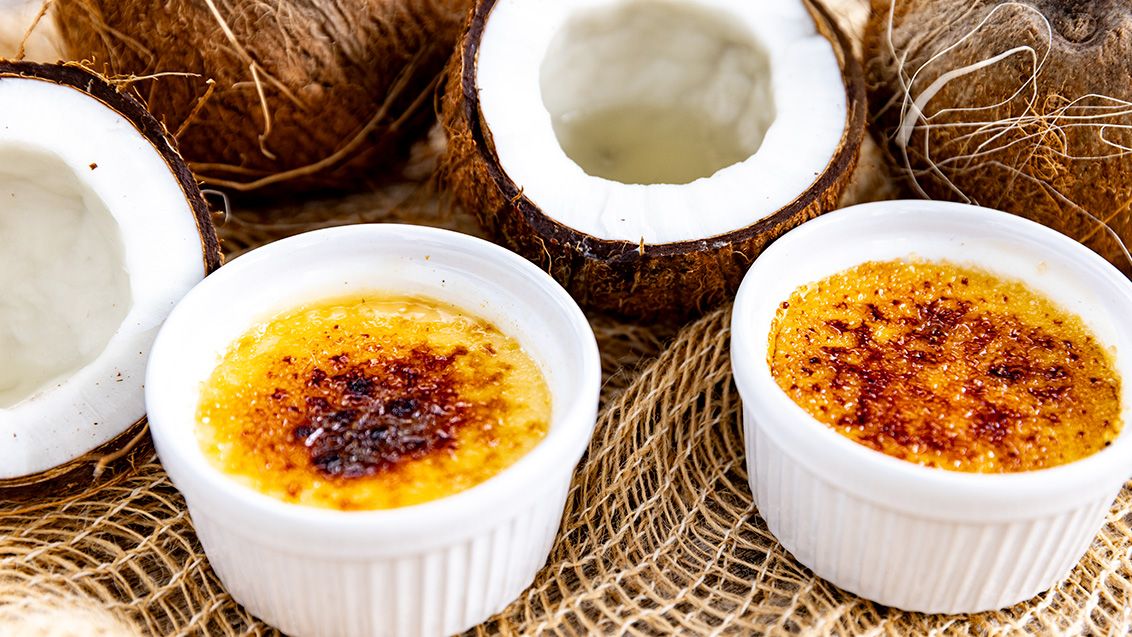 Kokosové crème brûlée