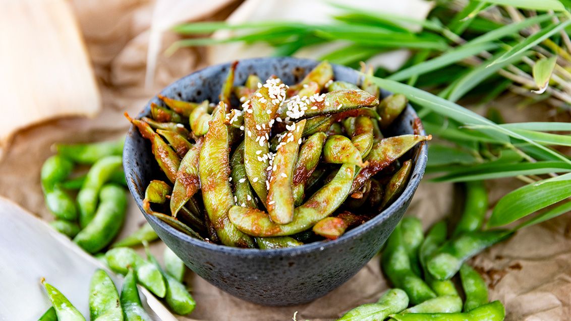 Edamame s kimchi omáčkou