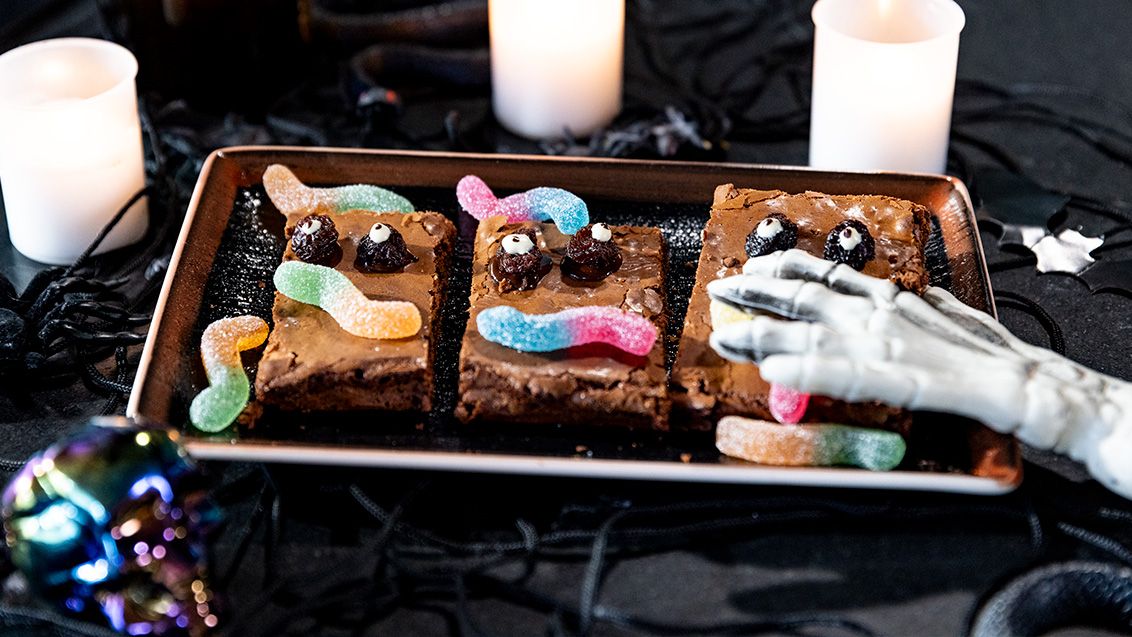 Halloweenské brownies